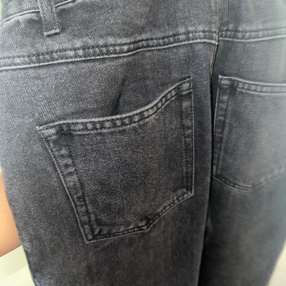 Black washed denim jeans with buttons zip - Picture 4 of 4